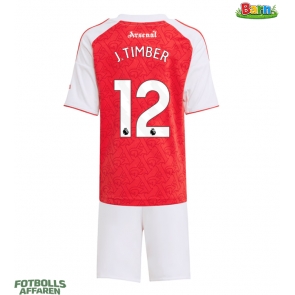 Arsenal Jurrien Timber #12 Hemmaställ Barn 2025-26 Kortärmad (+ Korta byxor)